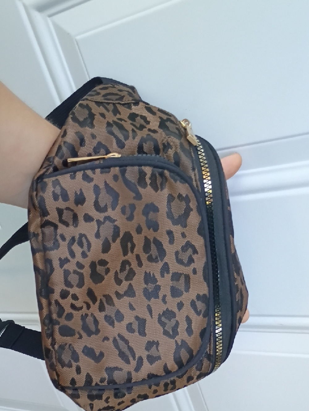 Leopard Print Fanny Pack  - Brown & Black